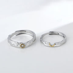 Luxury Sun and Moon Couple Rings