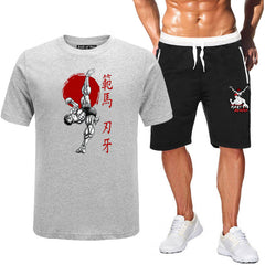 Men's Baki Anime T-Shirt Shorts Two-piece Set