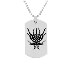 Game Cool Pattern Silver/black Tag Necklace