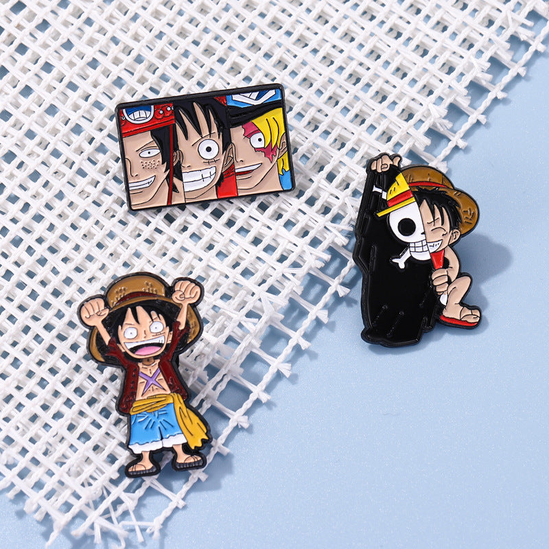 Creative Luffy Jewelry Badge Set