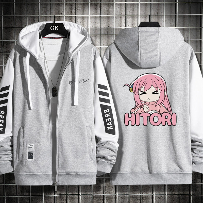 Unisex Cute Anime Cos Zipper Hooded Jacket