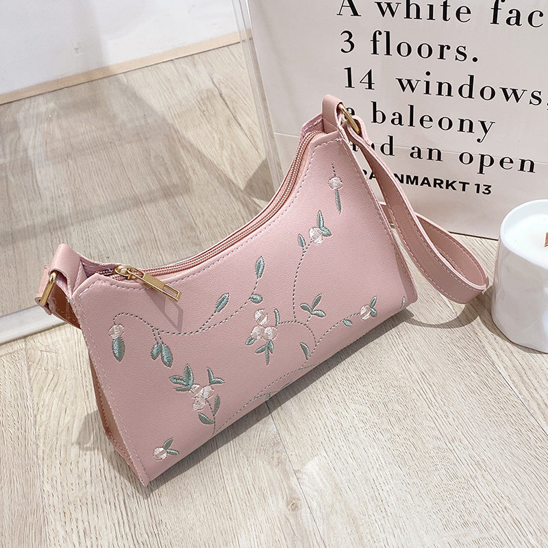 Flower Embroidered Handbag