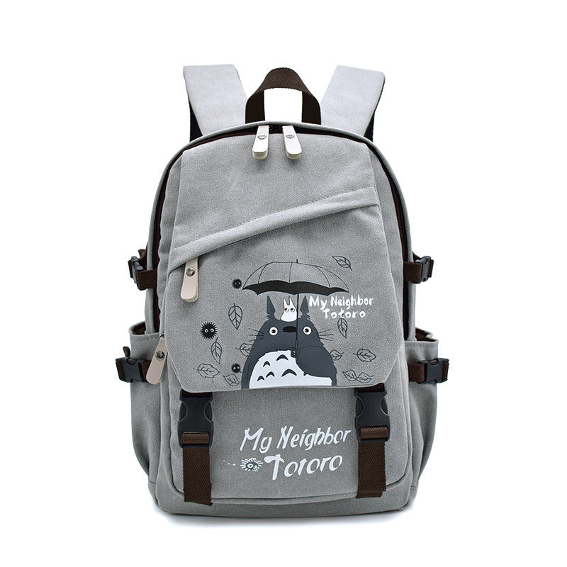 Trendy Anime Canvas Backpack