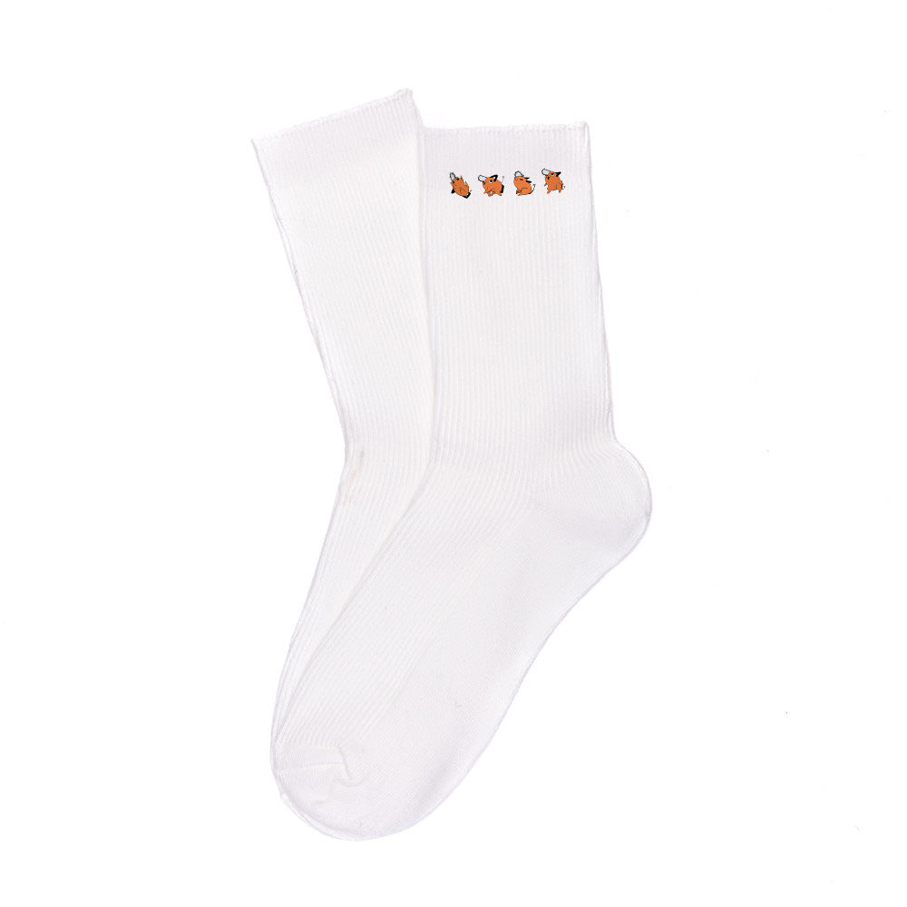 Pochita Breathable Printed Cotton Socks