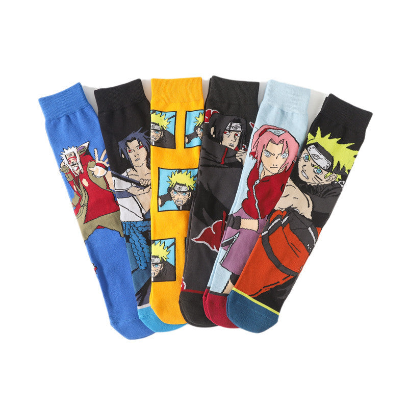 Trendy Anime Graphic Mid Length Socks