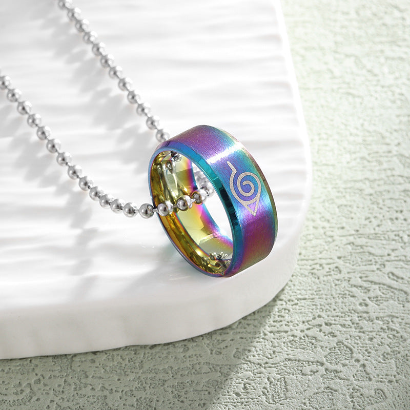 Anime Stainless Steel Ring Necklace