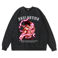 Unisex Vintage Baki Hanma Crew Neck Sweatshirt