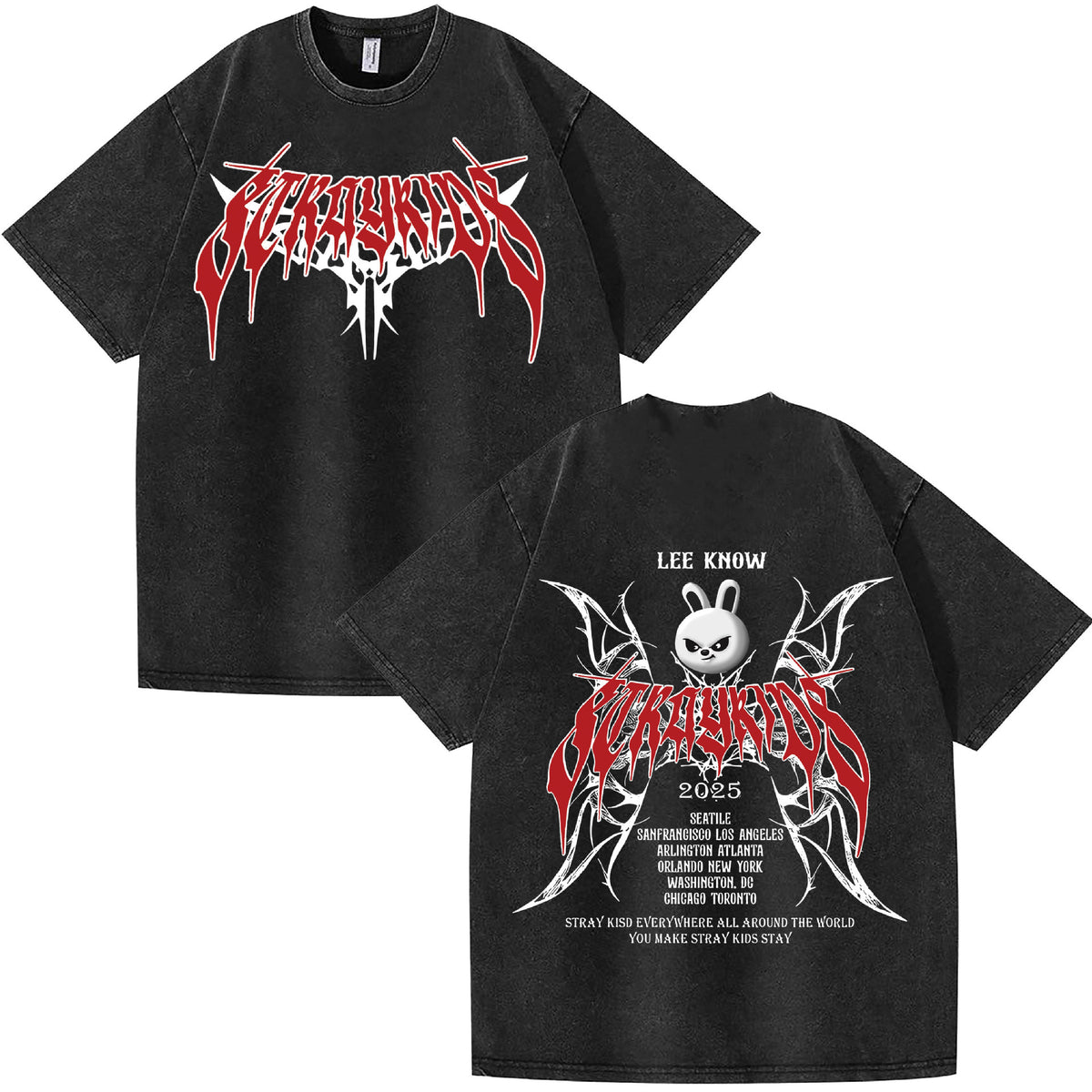 KPOP Evil Skz Print Summer Short Sleeve Tee