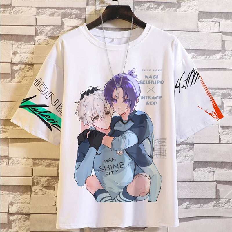 Unisex Anime Pattern Print Crew Neck T-shirt