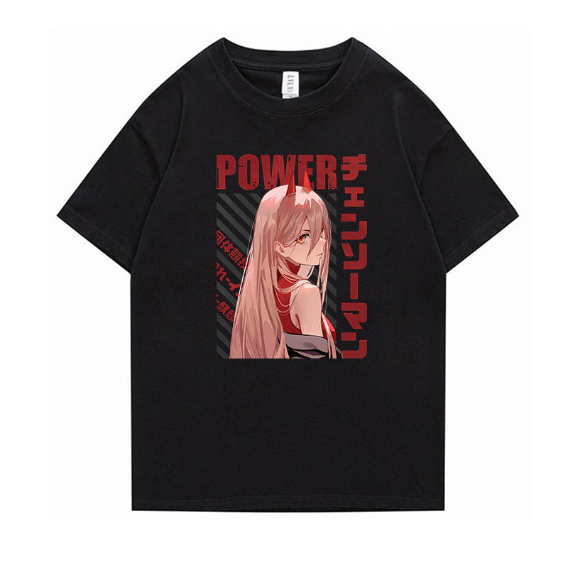 Unisex Anime Graphic Print Short-sleeved T-shirt