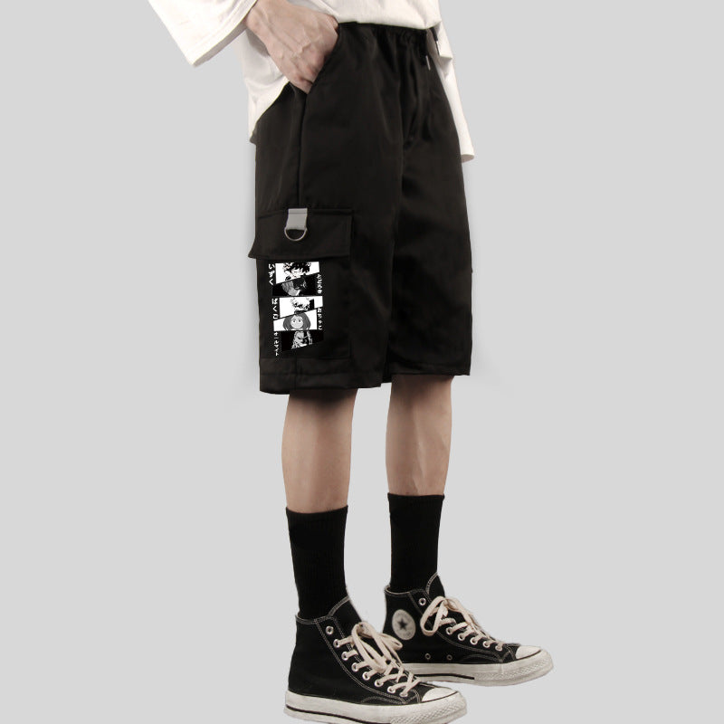 Casual Men's Anime Print Loose Shorts