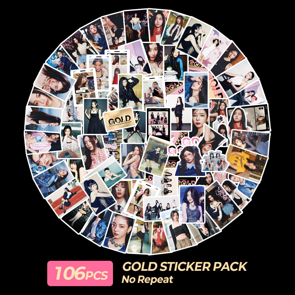 106pcs ITZY GOLD Sticker Pack