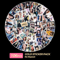 106pcs ITZY GOLD Sticker Pack