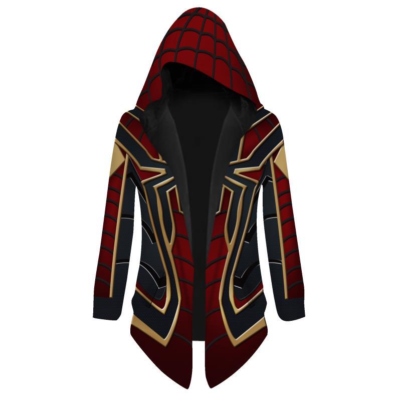 Unisex Casual Comic 3d Print Mid Length Trench Coat