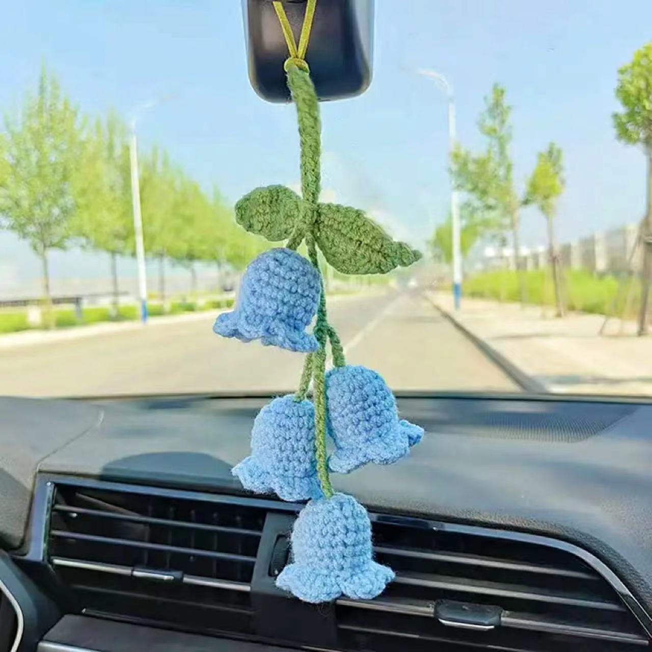 Lily Of The Valley Crochet Car Charm