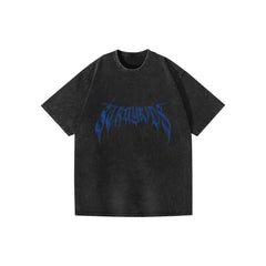 Retro KPOP Logo Short-sleeved Washed T-shirt