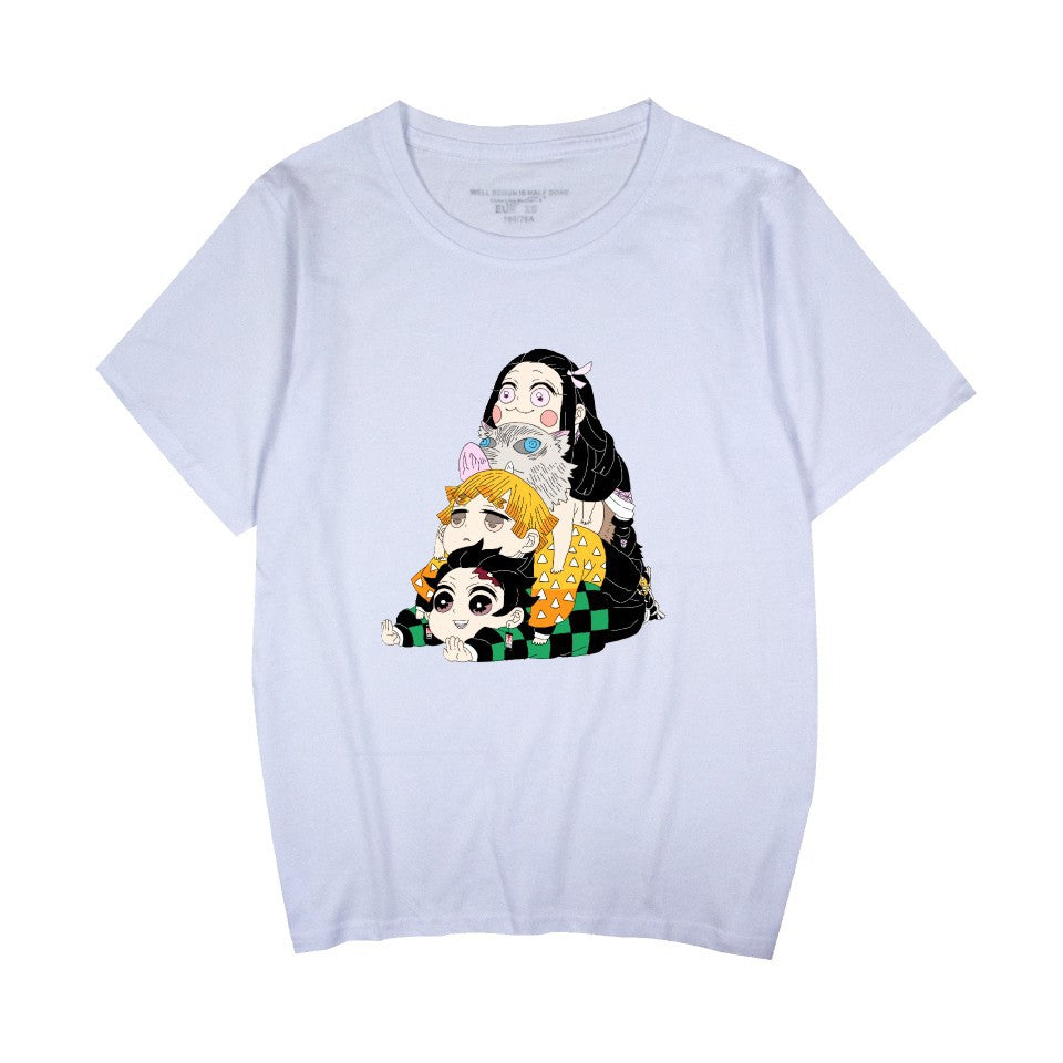 Trendy Anime Pattern Summer Short-sleeved T-shirt