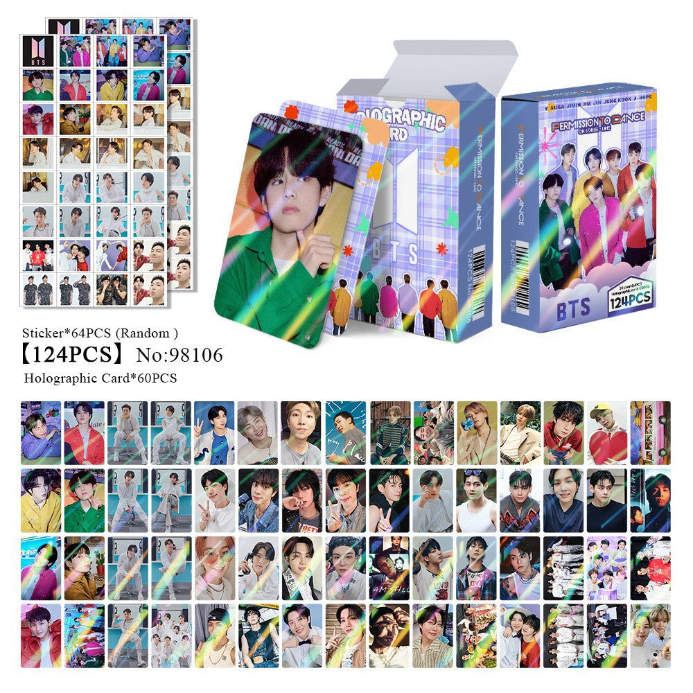 124pcs KPOP Holographic Cards