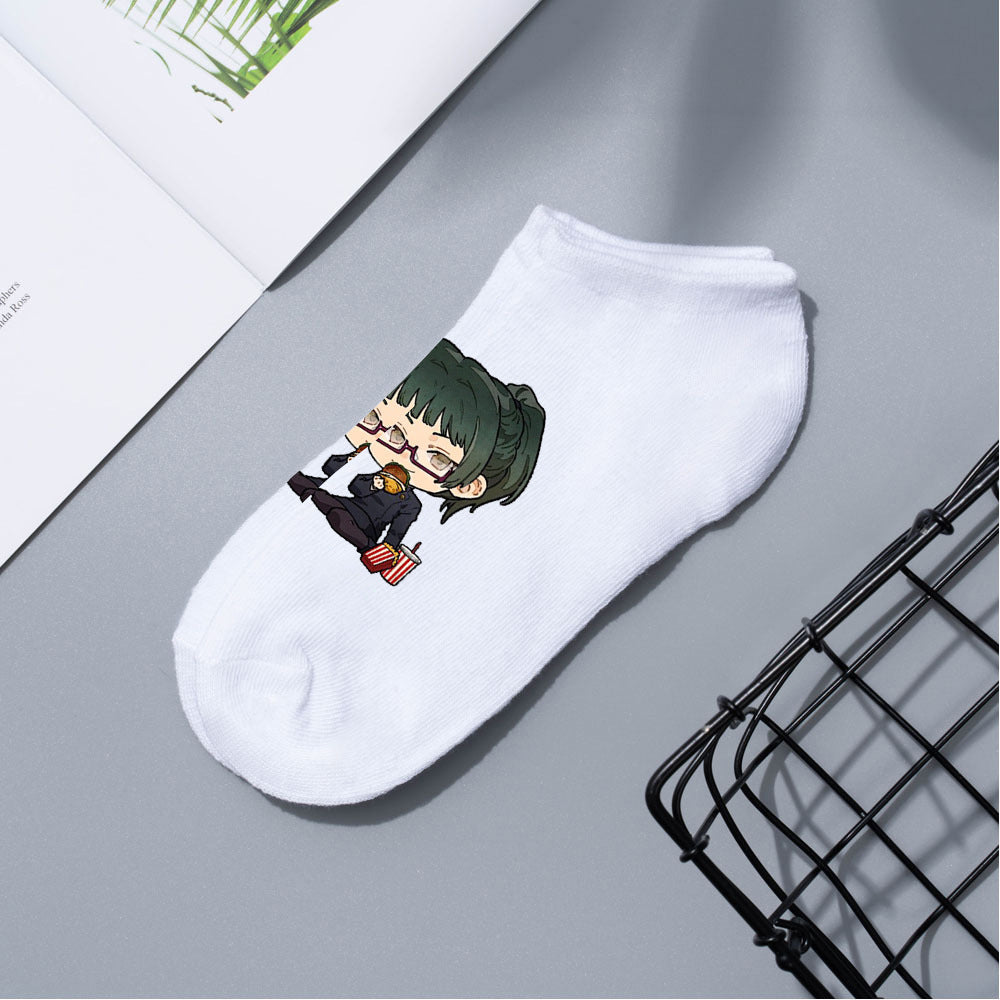 Casual Anime Cotton Breathable Boat Socks