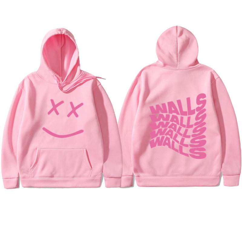 Unisex Casual Walls Print Loose Hoodie