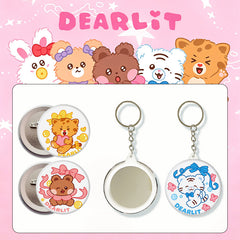 DEARLIT Badge Mirror Keychain Accessories