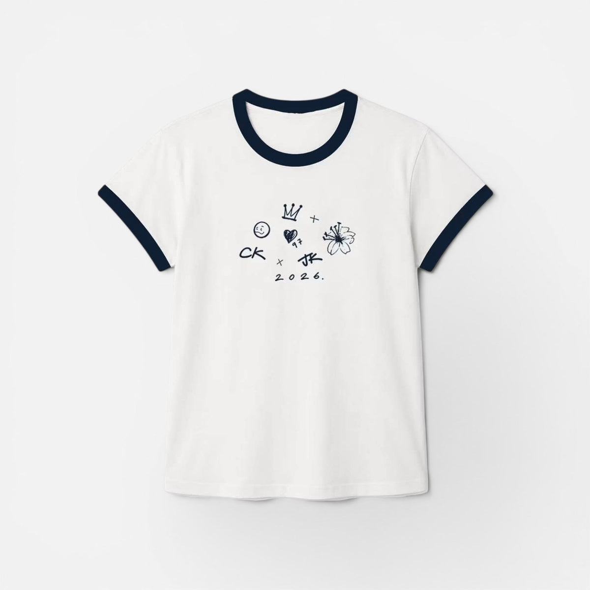JK Logo Round Neck Short-sleeved T-shirt