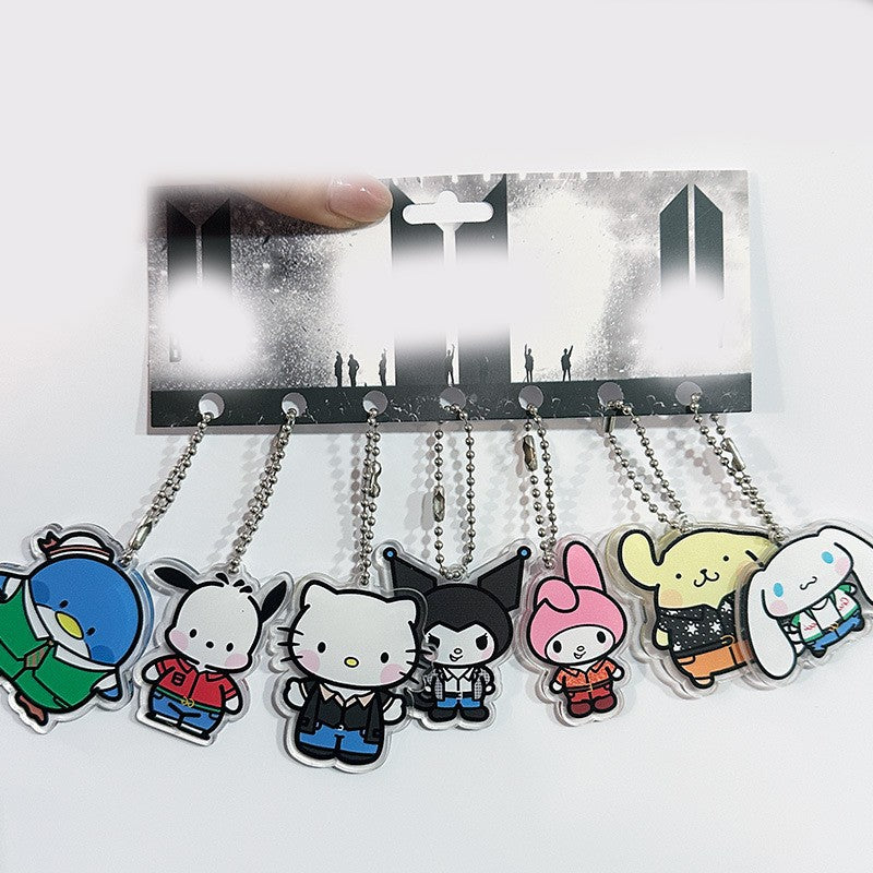 BANGTAN Cartoon Keychain Pendant Set
