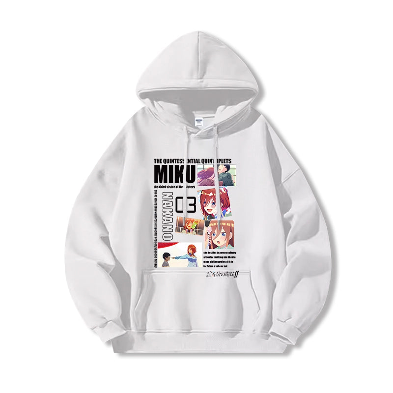 Men's Anime Nakano Print Loose Hoodie