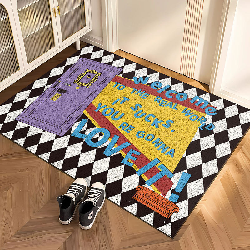 Retro Friends Silk Ring Entrance Floor Mat