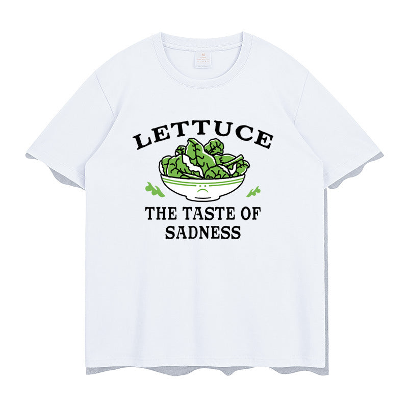 Unisex Tom Spider Lettuce Letter Print Short-sleeved T-shirt