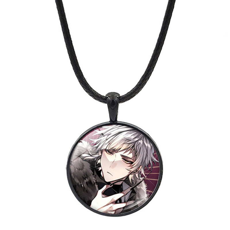 Versatile Anime Pendant Leather Rope Necklace