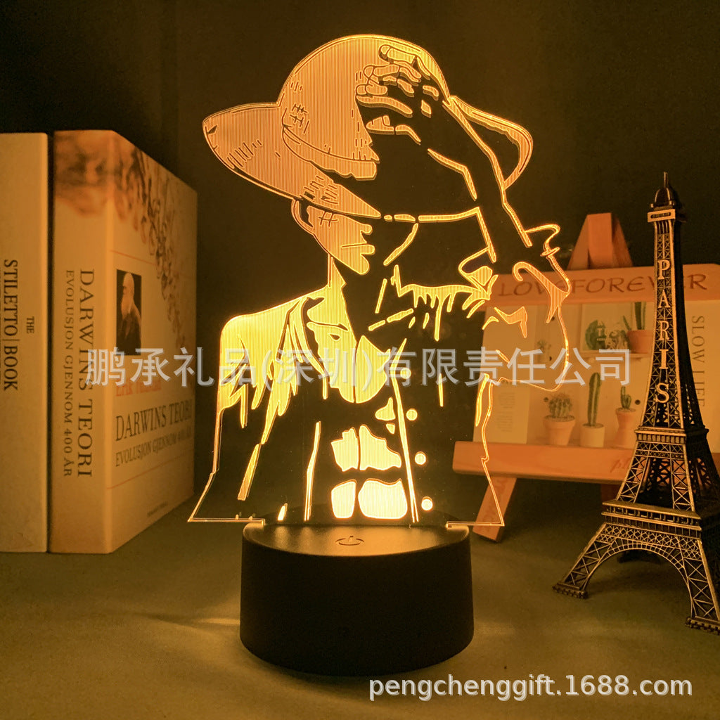 Colorful Luffy 3D Night Light