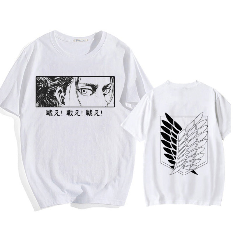 Casual Unisex Anime Crew Neck Short Sleeve T-shirt