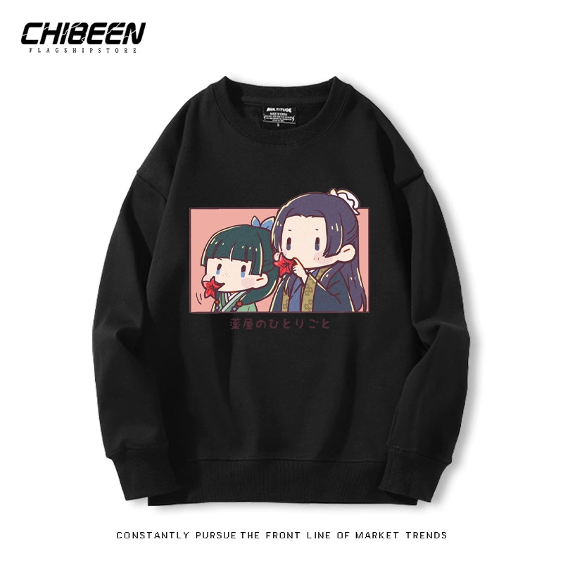 Cute Anime Pattern Print Crew Neck Sweatshirt