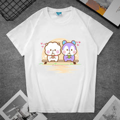 Cute Kpop Cartoon Casual Short Sleeve T-shirt