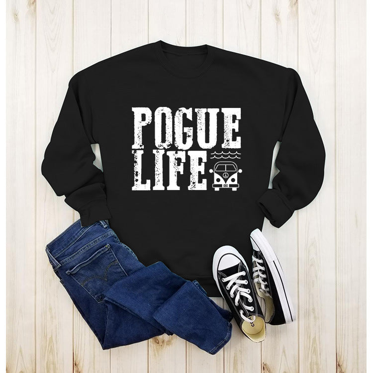Women's POGUE LIFE Letter Pullover Sweatshirt