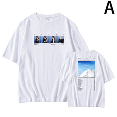 KPOP Printed SynkParallelLine Short-sleeved T-shirt