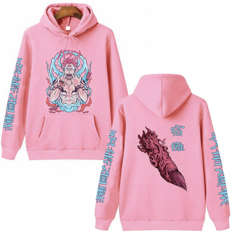 Unisex Anime Gojo Print Loose Hoodie