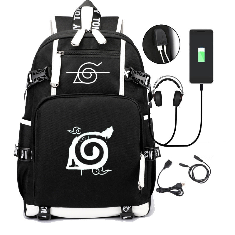 Leisure Anime Logo Print Large-capacity Backpack