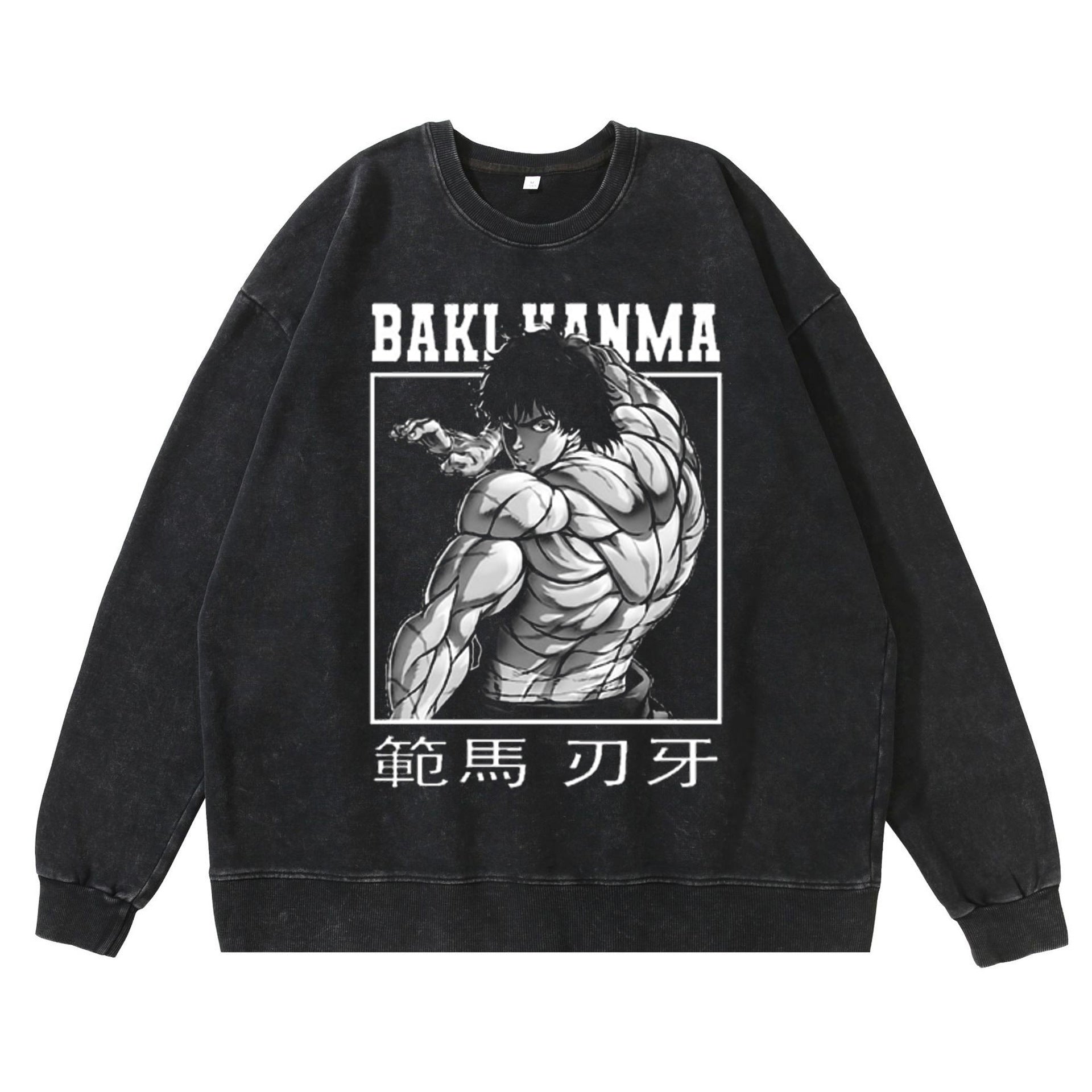 Unisex Vintage Baki Hanma Crew Neck Sweatshirt