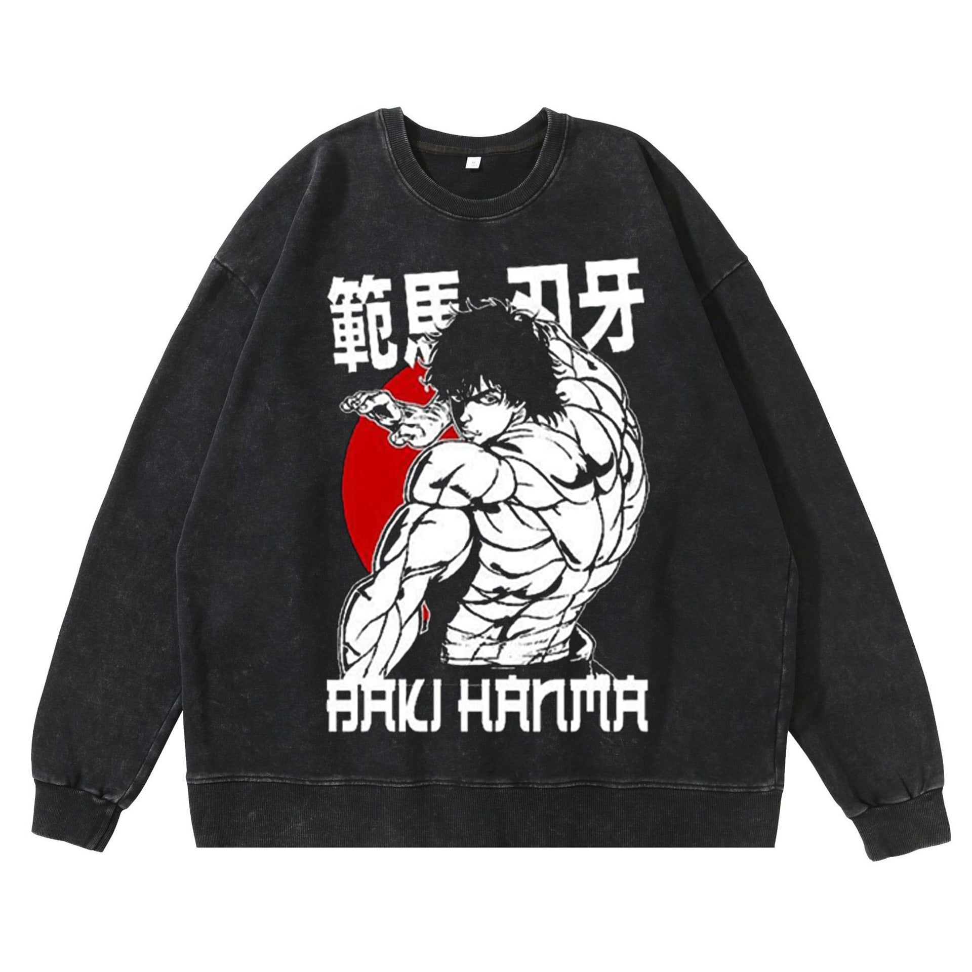 Unisex Vintage Baki Hanma Crew Neck Sweatshirt