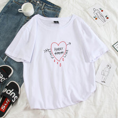 Casual Harry Fine Line Print Loose Short-sleeved T-shirt