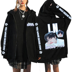 SKZ STAY in Our Little House Print Zip Up Hoodie Top