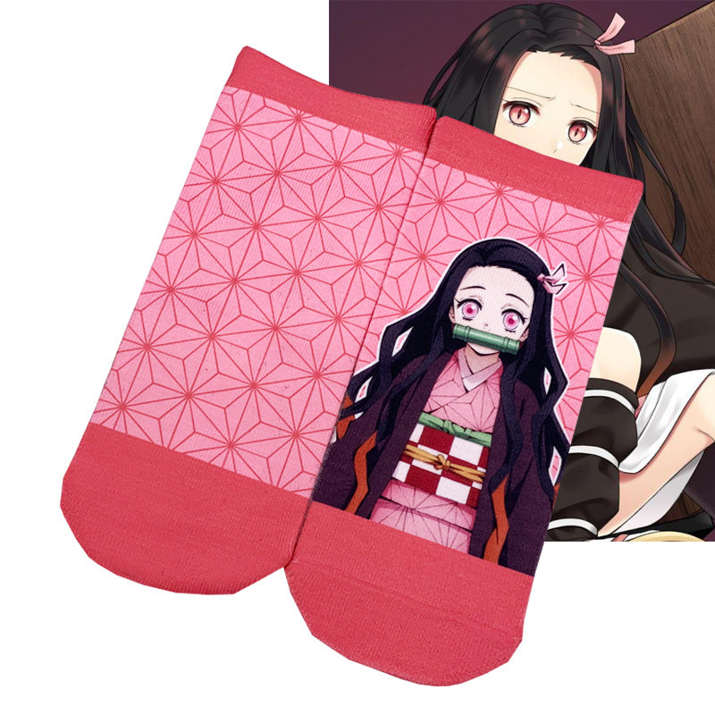 Women's Anime Printed Boat Socks