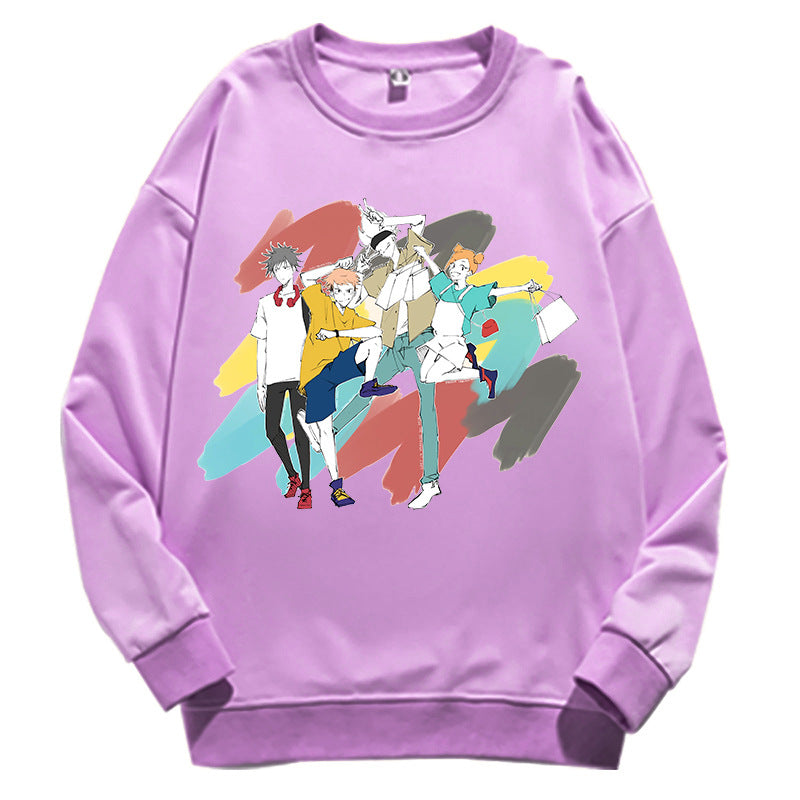 Unisex Anime Graphic Crew Neck Long Sleeve Sweatshirt