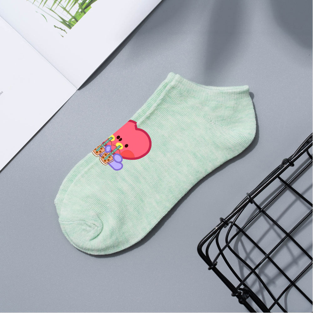 Cute Bts Multi-color Short Boat Socks