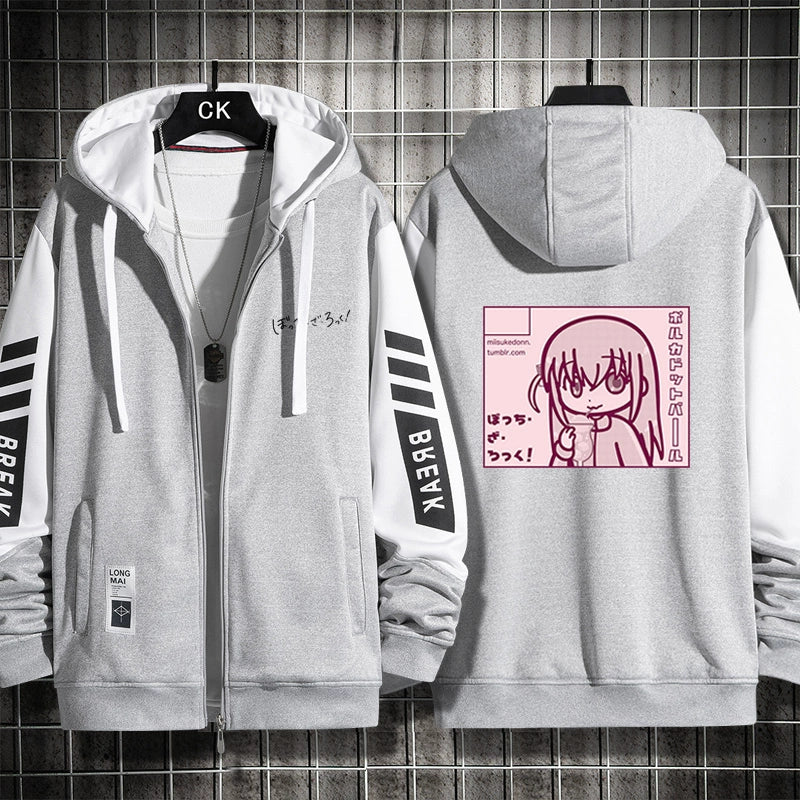 Unisex Cute Anime Cos Zipper Hooded Jacket