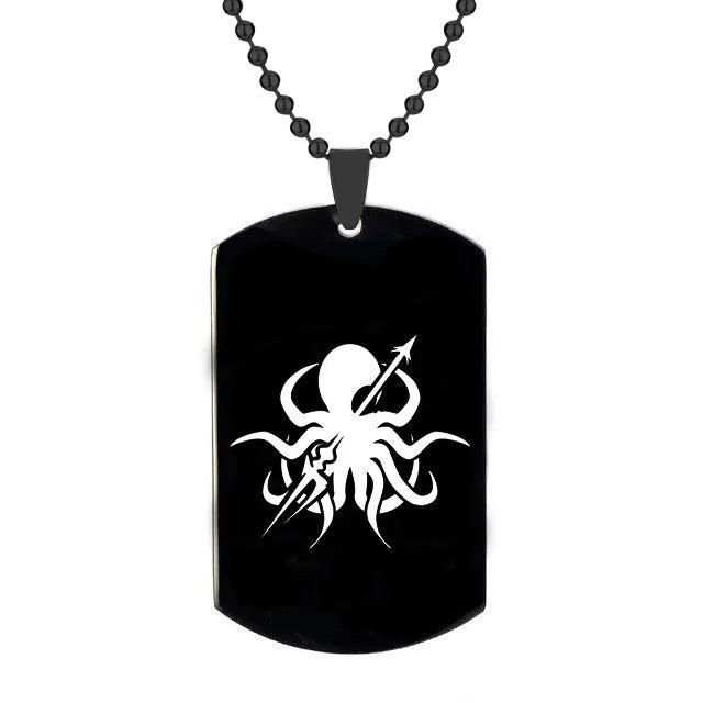 Game Cool Pattern Silver/black Tag Necklace
