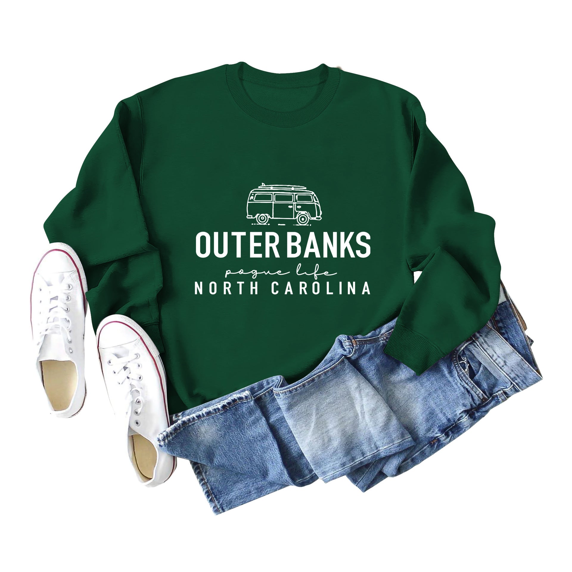 Women's Round Neck Loose Sweatshirt