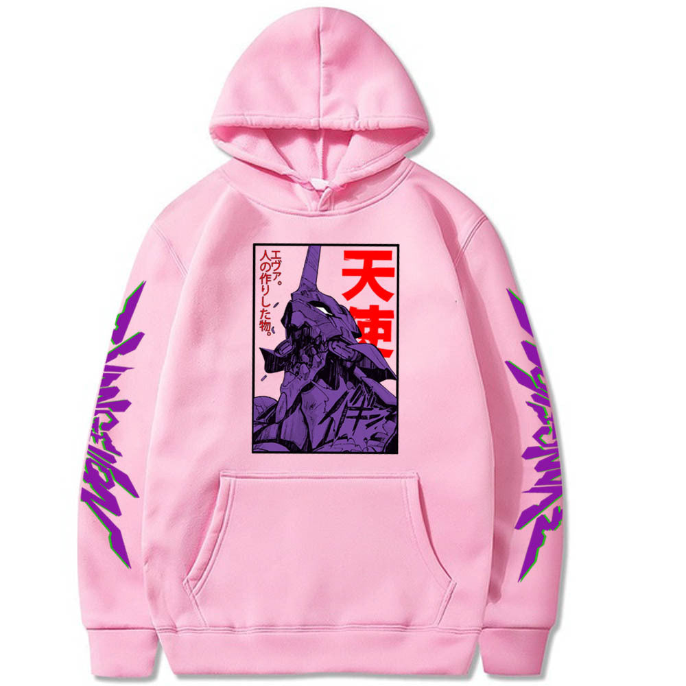 Casual Anime Ayanami Print Loose Hoodie